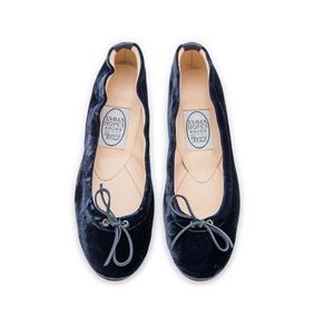 Emma Hope Ballet Flats - Ink Blue Velvet